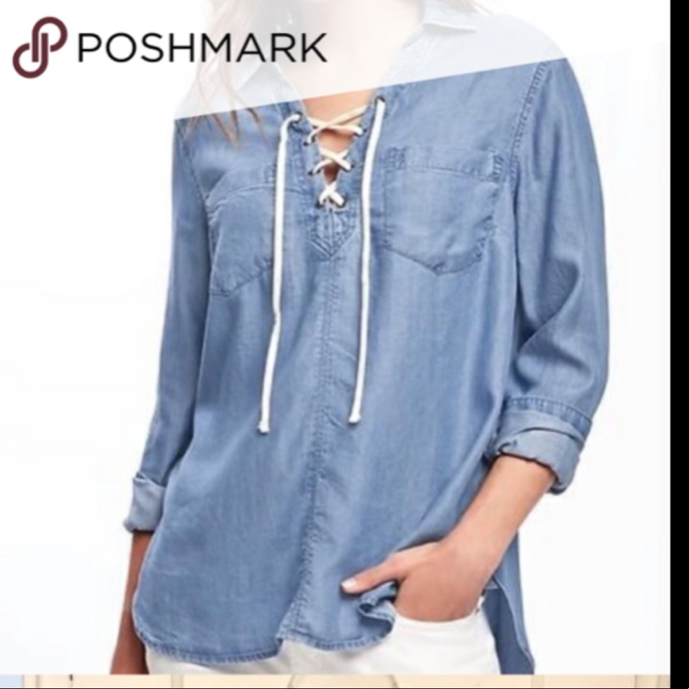 Old Navy Lace-Up Denim Top